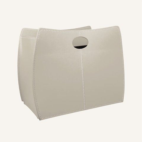 Minimal Leather Magazine Rack Limaс - Vanda Antique Ivory