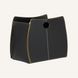 Leather Magazine Rack with Yellow Edge Trim Limaс - Vanda Color Black