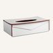 Regenerated Leather Tissue Box, Red Edge Limaс - Fazoly Color White