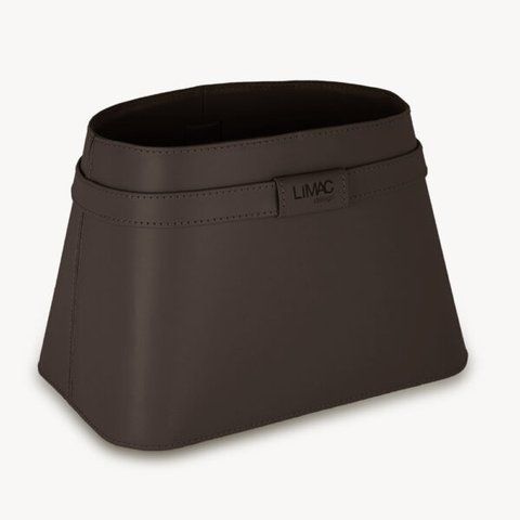 Leather Magazine Rack Limaс - Clotidie Dark Brown