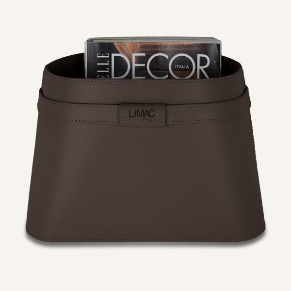 Leather Magazine Rack Limaс - Clotidie Dark Brown