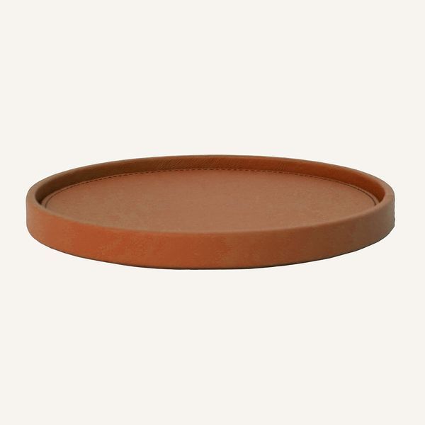 Round Leather Valet Tray Limaс - Velma Amber