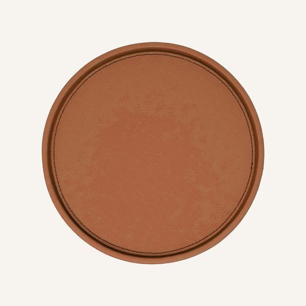 Round Leather Valet Tray Limaс - Velma Amber