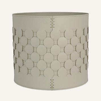 Woven Regenerated Leather Planter Limaс - Thanasis Antique Ivory
