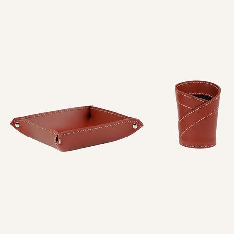 Leather Desk Set Limaс - Donio Bordeaux