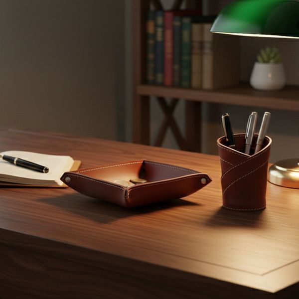 Leather Desk Set Limaс - Donio Bordeaux