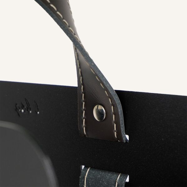 Steel and Leather Magazine Rack Limaс - L Bag 02 Dark Brown