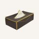 Regenerated Leather Tissue Box, Yellow Edge Limaс - Fazoly Color Dark Brown
