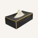 Regenerated Leather Tissue Box, Yellow Edge Limaс - Fazoly Color Black