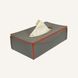 Regenerated Leather Tissue Box, Red Edge Limaс - Fazoly Color Grey Taupe