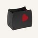 Leather Magazine Rack with Red Heart Limaс - Beatrice Black